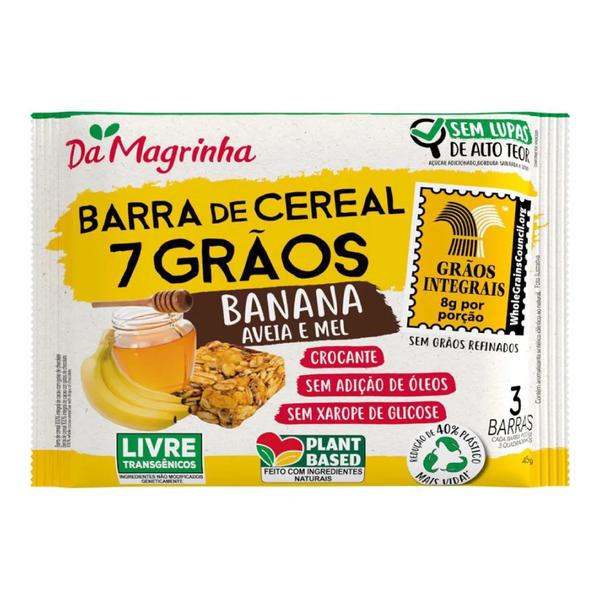 Barra Cereal Da Magrinha 45g Banana Aveia e Mel