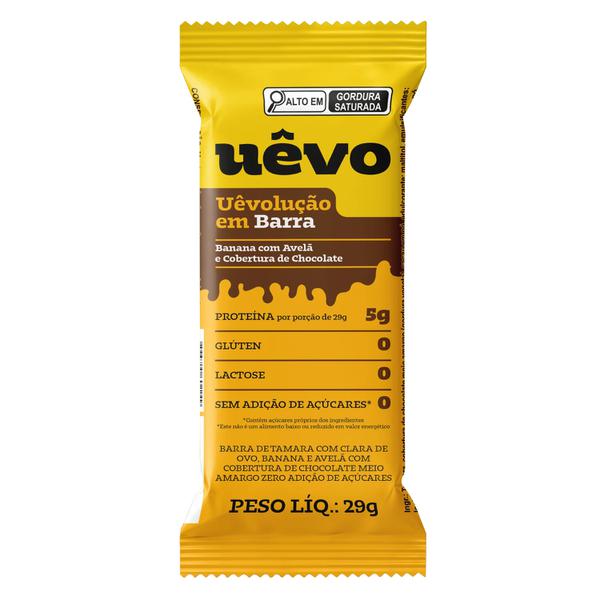 Barra Uevo 29g Banana/Avela Cobertura Chocolate