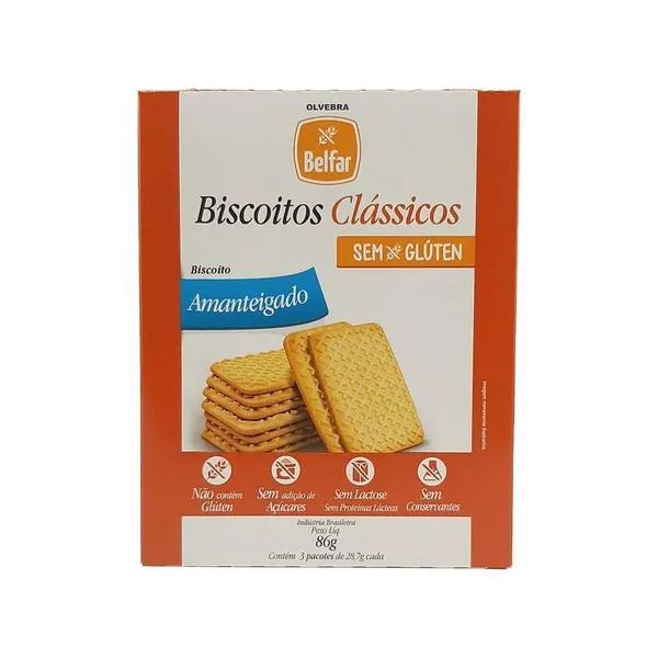 Biscoito Belfar S/Gluten 86g Amanteigado