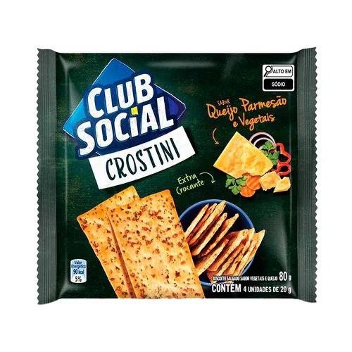 Biscoito Club Social Crostini 80g Queijo Parmesao Vegetais