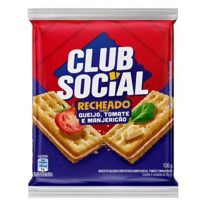 Biscoito Recheado Club Social 106g Queijo/Tomate/Manjericao
