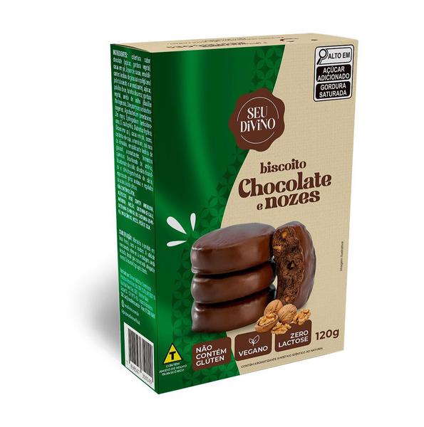 Biscoito Seu Divino 120g Chocolate/Nozes Vegano S/ Gluten