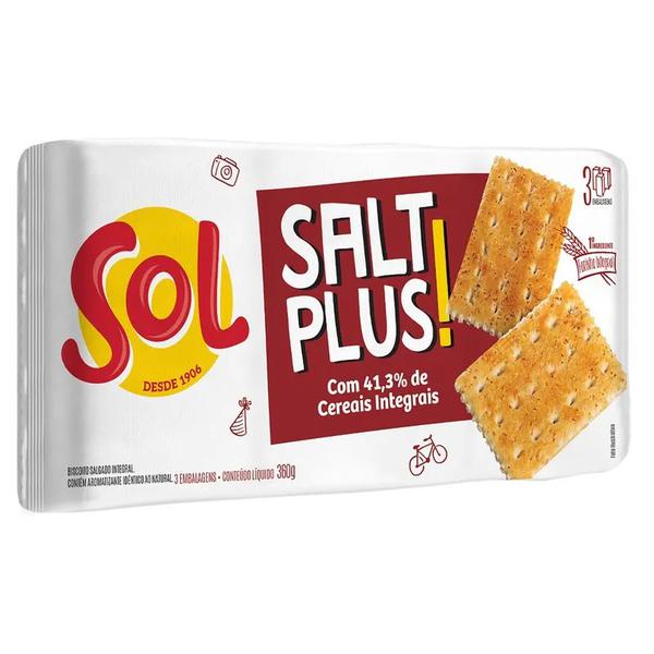 Biscoito Sol 360g Salt Plus Integral
