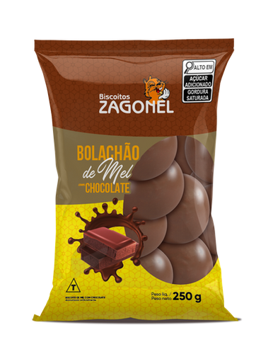Biscoito Zagonel 250g Mel Chocolate