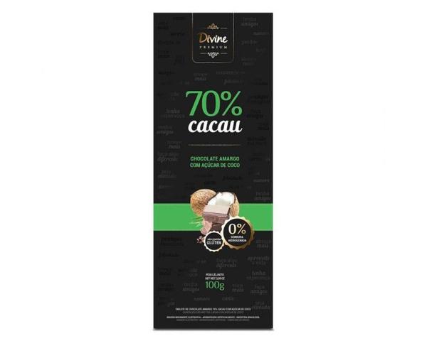 Chocolate Barra Divine 100g 70% C/ Acucar Coco