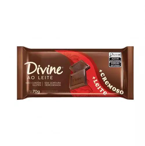 Chocolate Barra Divine 70g Ao Leite + Cremoso + Leite