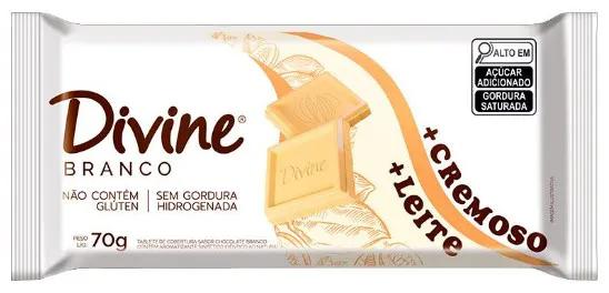 Chocolate Barra Divine 70g Branco + Cremoso + Leite