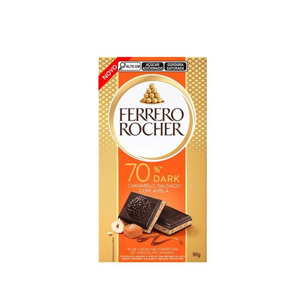 Chocolate Ferrero Rocher 70% 90g Caramelo Salgado
