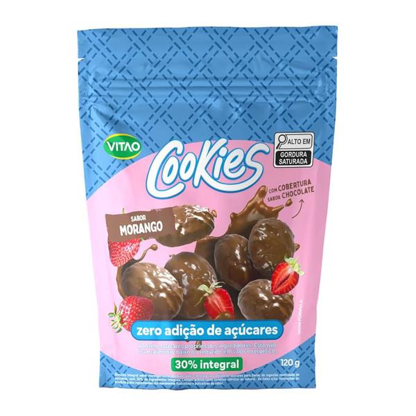 Cookies Vitao Diet 150g Morango C/ Cobertura Chocolate