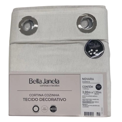 Cortina Cozinha Bella Janela 3x1,20m