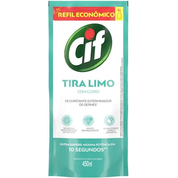Desinfetante 450ml Tira Limo C/ Cloro