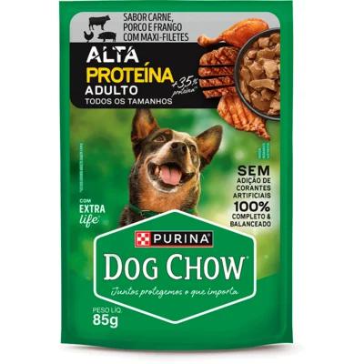 Dog Chow 85g Alta Proteina Adulto Porco Frango