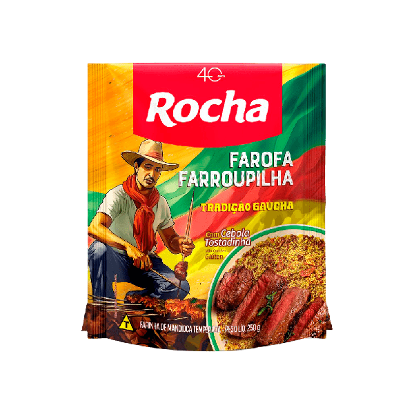 Farofa Temperada Rocha 250g Cebola Tostada