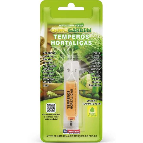 Fertilizante Ouro Garden 5ml Temperos Hortalicas