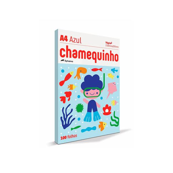 Folha Chamequinho A4 Azul C/ 100 Folhas