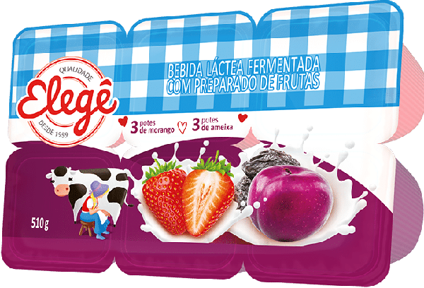 Iogurte Elege 540g Morango/Ameixa