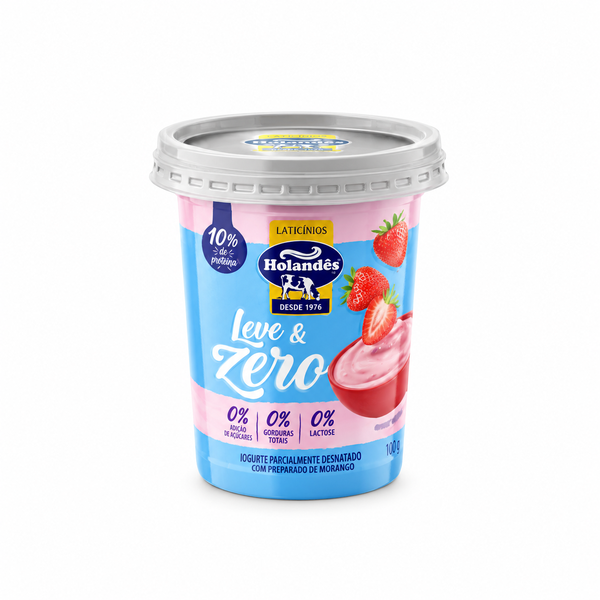 Iogurte Holandes 400g Morango Leve Zero