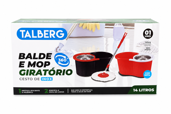 Kit Mop Talberg Cesto Inox 13l