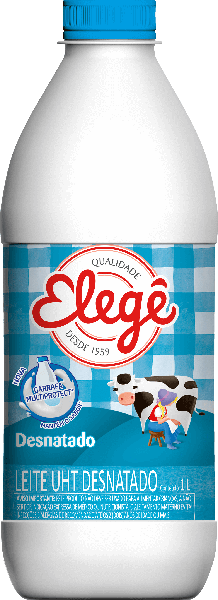 Leite Elege Garrafa 1l Desnatado