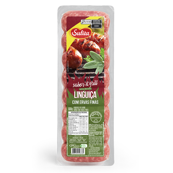 Linguica Sulita 600g Ervas Finas