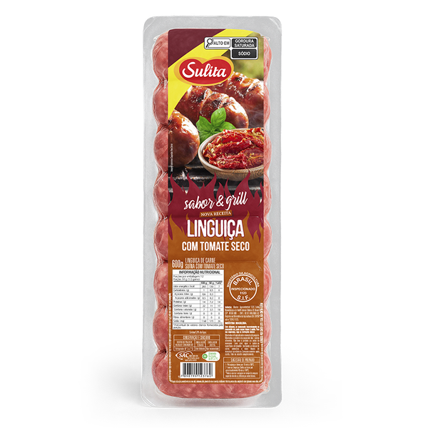 Linguica Sulita 600g Tomate Seco