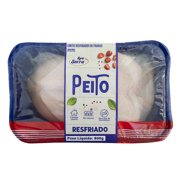 Peito C/ Osso Ave Serra 900g Bandeja