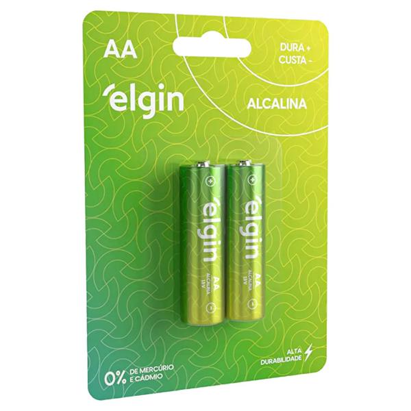 Pilha Alcalina Elgin AA 2 Unidades