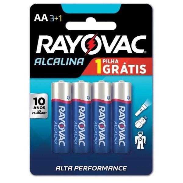 Pilha Rayovac Alcalina AA 4 Unidades