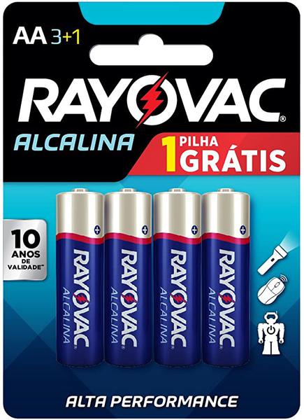 Pilha Rayovac Alcalina AA Lv4 Pg3