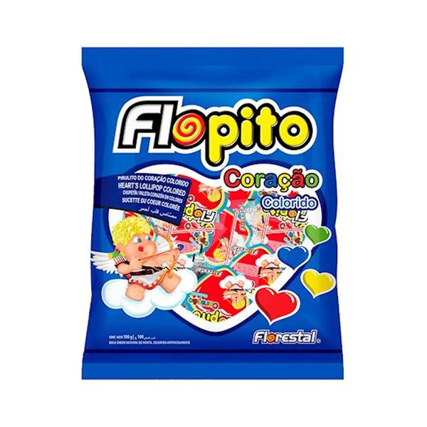 Pirulito Flopito 500g Coracao Colorido