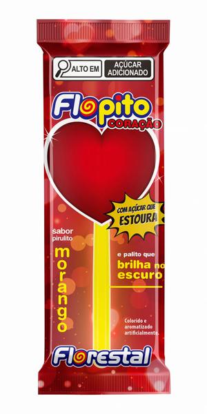 Pirulito Flopito Coração 10g Brilha no Escuro
