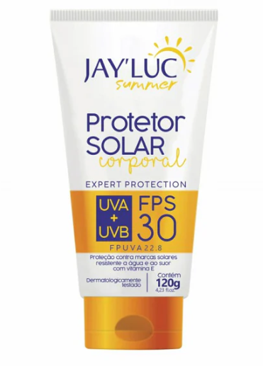 Protetor Solar JayLuc 120g FPS 30