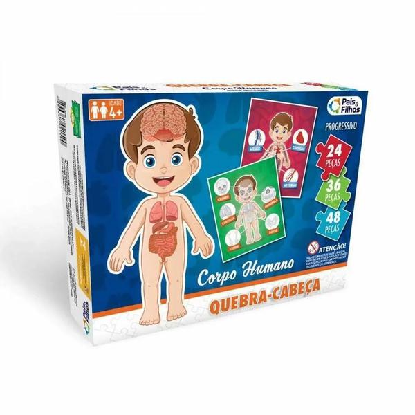 Quebra Cabeca Progressivo Pais e Filhos Corpo Humano