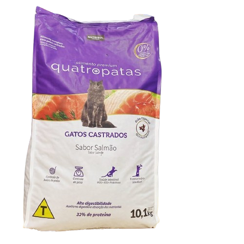 Racao Quatro Patas 10,1kg Gatos Castrados
