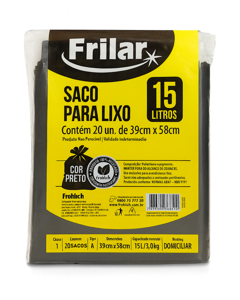 Saco Lixo Frilar 15l
