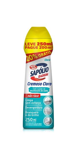 Saponaceo Radium Cremoso 250ml Cloro 20% gts
