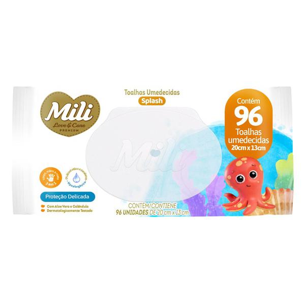 Toalha Umedecida Mili 96fls