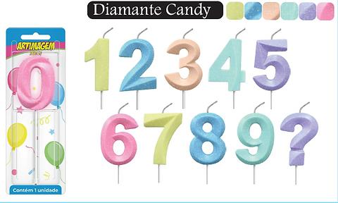 Vela Aniversario Artimagem Diamante Cores Glitter Unidade