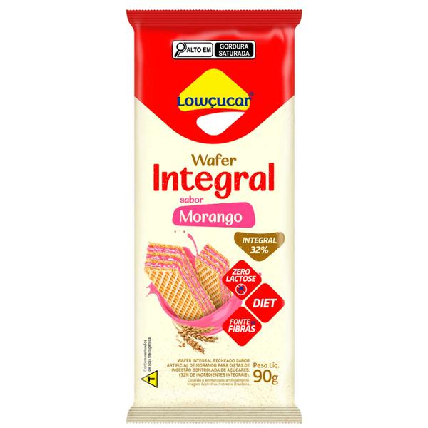 Wafer Lowcucar 90g Morango Integral