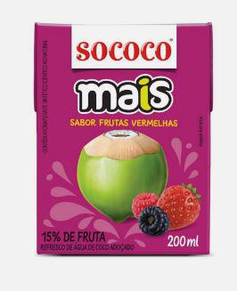 Agua de Coco Sococo Mais F.Vermelhas  200ML