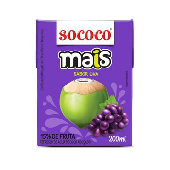 Agua de Coco Sococo Mais Uva 200ML