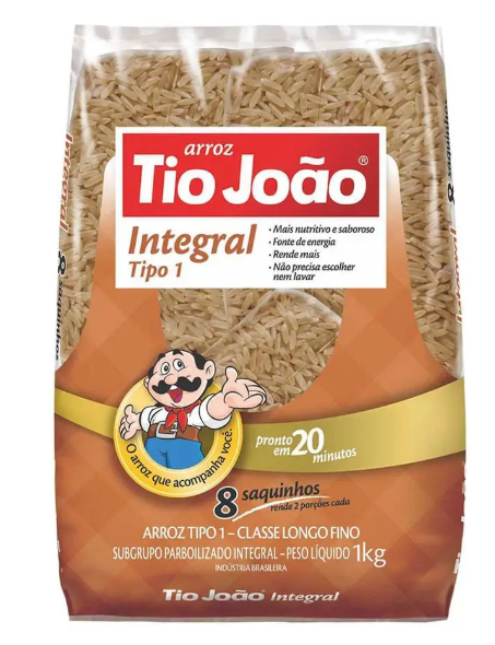 Arroz Tio Joao Parb. Integral Saquinhos 1K