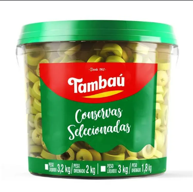 Azeitona Verde Tambau Fatiada Balde 1,8KG