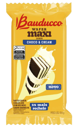 Bisc Bauducco Wafer Maxi Choco e Cream 104G