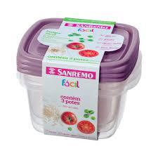 Conj 3 Potes Plast Sanremo 800ML 1UN