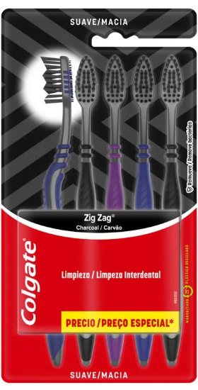 Esc Dental Colgate Zig Zag Macia Carvao 5UN