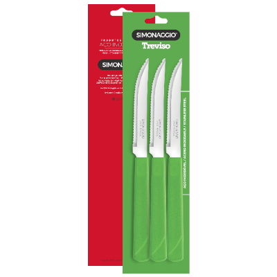 Facas de Inox C/Cabo de Plastico Sortido 3UN