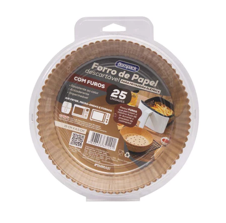 Forro Bompack P/Air Fryer Redondo C/Furo 25UN