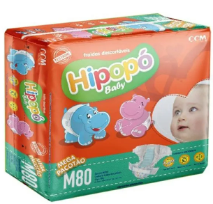 Fralda Desc Hipopo Baby Hiper PQ 80UN