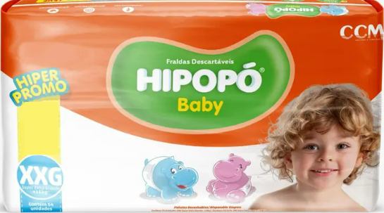 Fralda Desc Hipopo Baby Hiper XXG 40UN